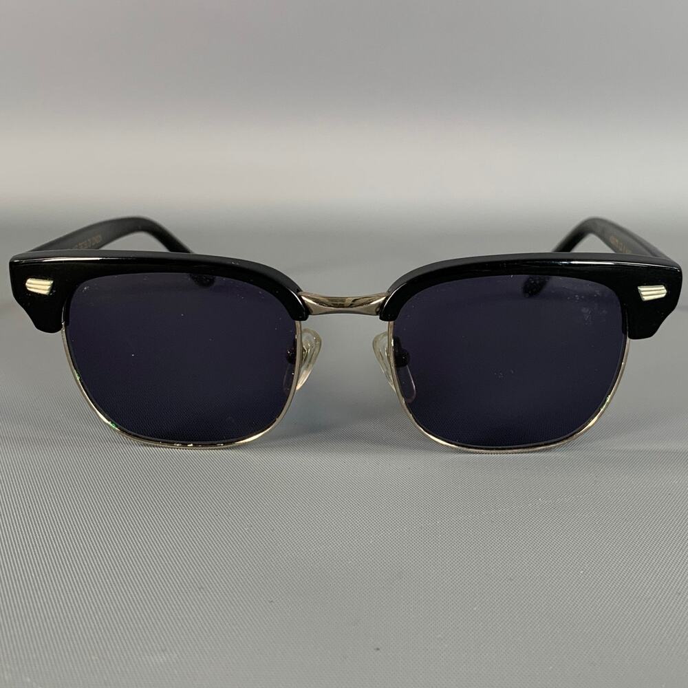 CUTLER AND GROSS Black Dark brown Acetate Sunglasses